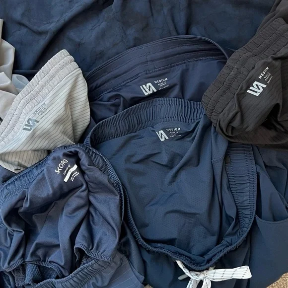 Skora & DSG Men’s Black Blue Gray Medium Workout Gym Lined Drawstring Shorts - Picture 2 of 16